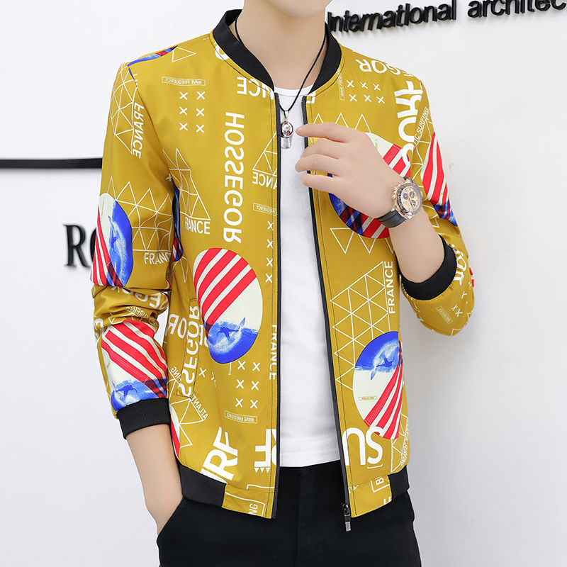 Men's new trendy casual printed jacket jacket jacket
