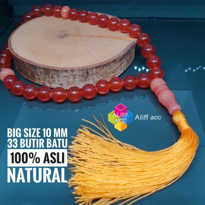 big size tasbih batu akik manau 33 butir 100%asli