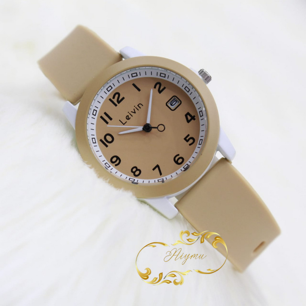 JAM TANGAN WANITA LEIVIN LV-3777 LV FASHION WATCH ORIGINAL TALI RUBBER WARNA