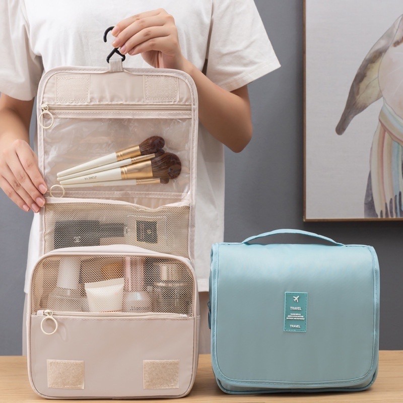 [SDW] pekanbaru/Tas Make Up Tempat Kosmetik Perlengkapan Mandi Bisa Gantung Travel Mini Bag Storage