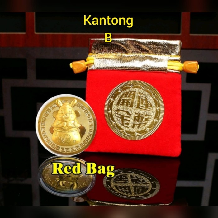 

Kantong Koin Emas Tahun 2023 Kelinci Kado Imlek Angpao Koin Emas - Kantong B