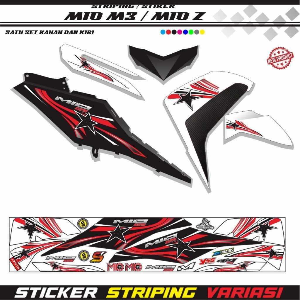 STIKER STRIPING MIO M3 / STIKER  STRIPING KEREN MOTOR MIO Z 125i KEREN
