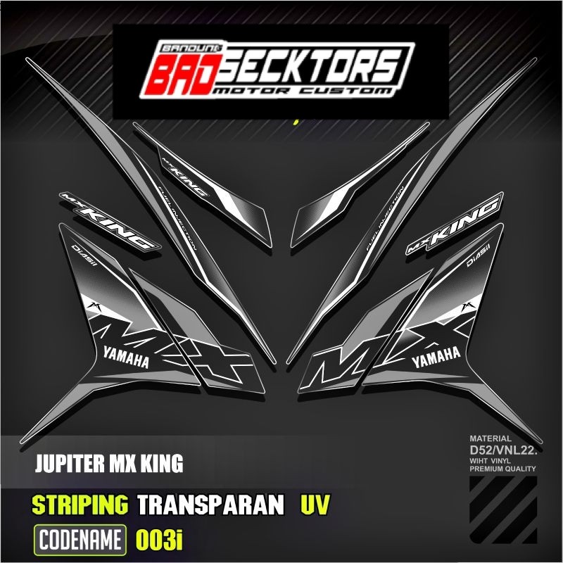 Decal Sticker Striping Variasi Transparan Uv Mx King 150 Yamaha Jupiter Mx King 150 Y15ZR Y16ZR SNIP