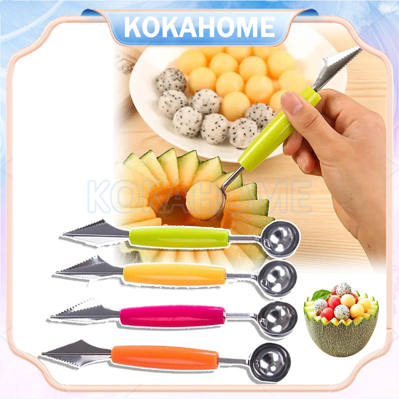stainless steel fruits carve knife/ sendok buah/ alat pengupas buah spoon