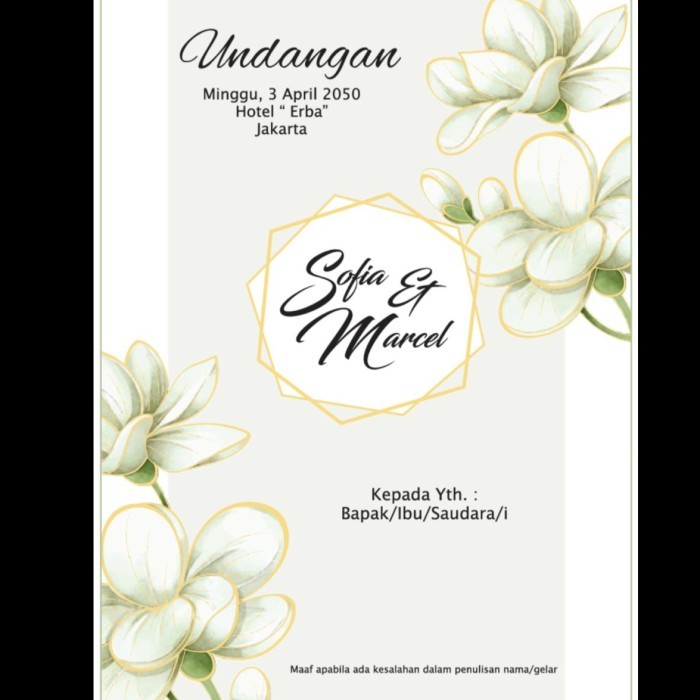 Blangko Undangan Pernikahan ERA BARU / ERBA 2516 COVER