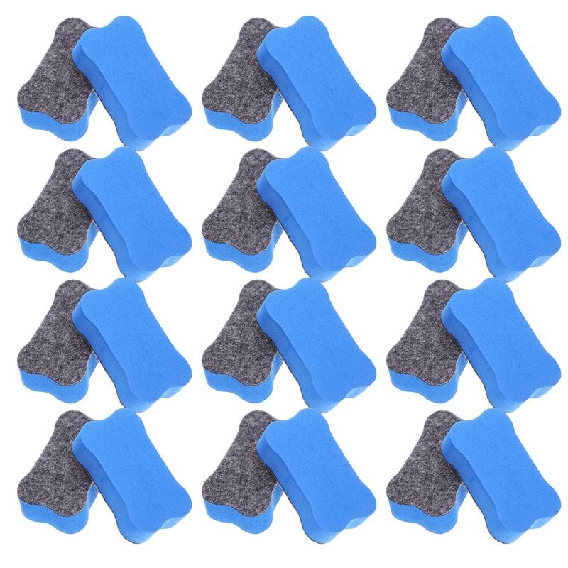 

24 Pcs Dry Erase Erasers Whiteboard Erasers EVA Felt Cloth Erasers Bone-shaped Whiteboard Erasers