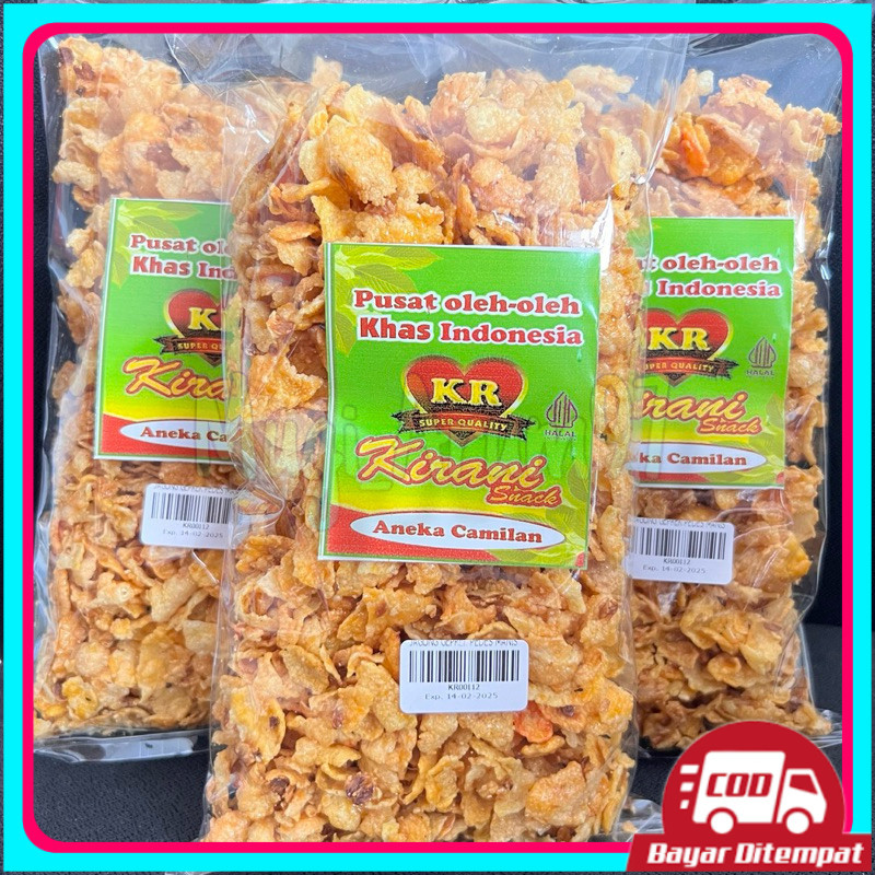 

Keripik Jagung Geprek Gurih Pedas Manis
