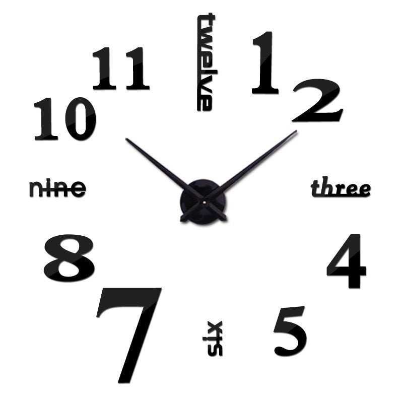 Jam Dinding 3D Jumbo  120 cm / Jam Besar Dinding Tempel Jumbo Aesthetic DIY Giant Wall Clock