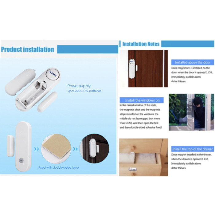 

KERUI Door Window Alarm Remote Sensor tu Jendela D2