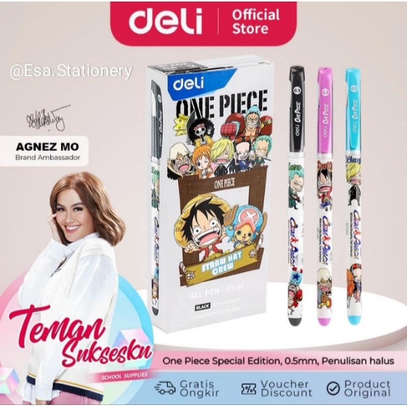 

Deli Gel Pen One Piece 0.5mm Nyaman Digenggam Pulpen Kartun CG13 Sekolah & Sehari-hari