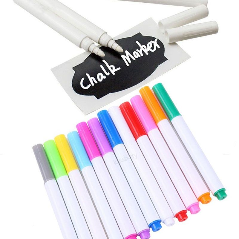 

White Liquid Chalk Erasable Pen 1/4/7/12Pcs/Set Art Marker For Glass Windows Electronic Blackboard Chalkboard Window White Pen