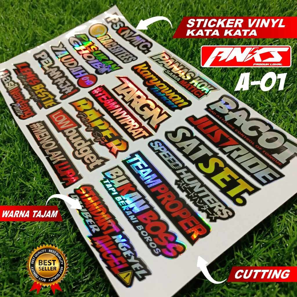 

A1 Stiker Sponsor Cutting Stiker Sponsor Hologram Vinyl 1 Pack - Stiker 1 Set Hologram Vinyl Racing Motor Helm