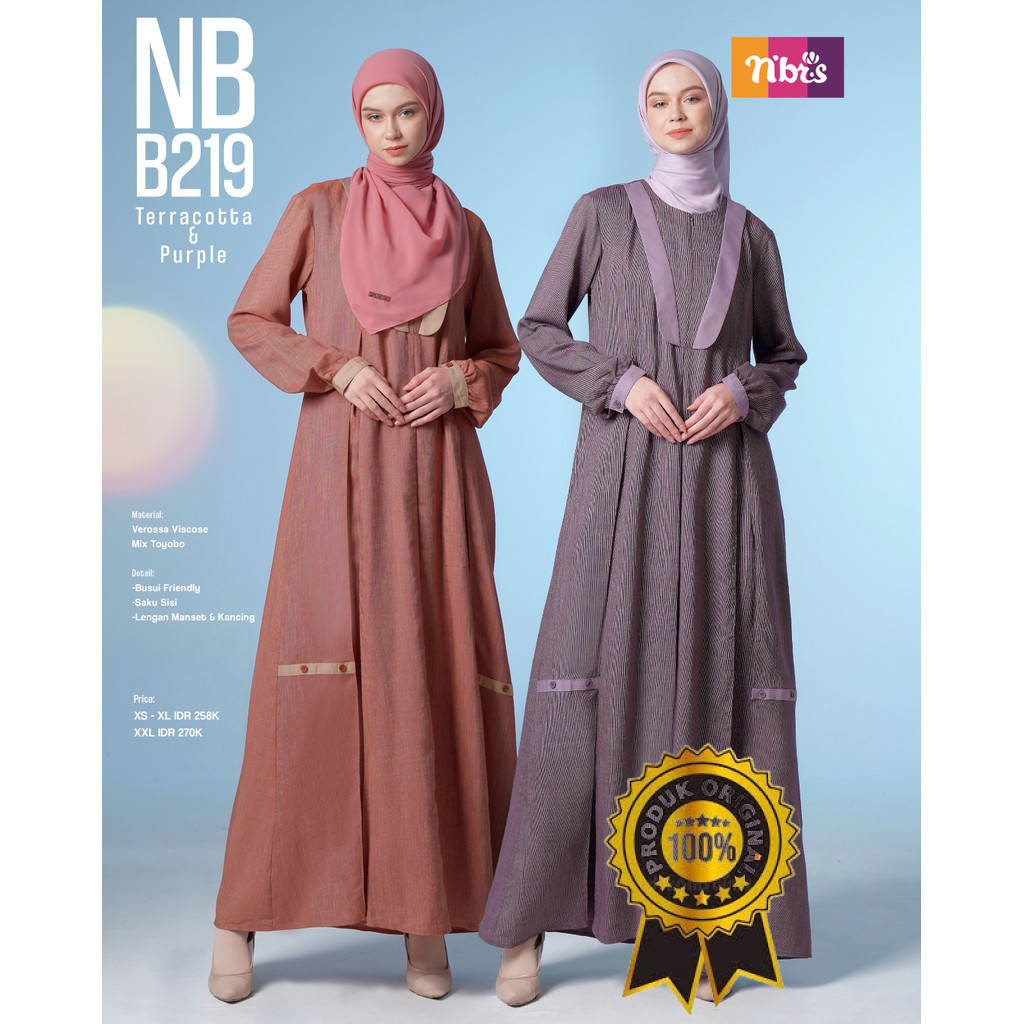 Nibras Gamis Premium Dewasa Nb B219 Dress Polos By Nibras Original Terlaris Inara28Collection
