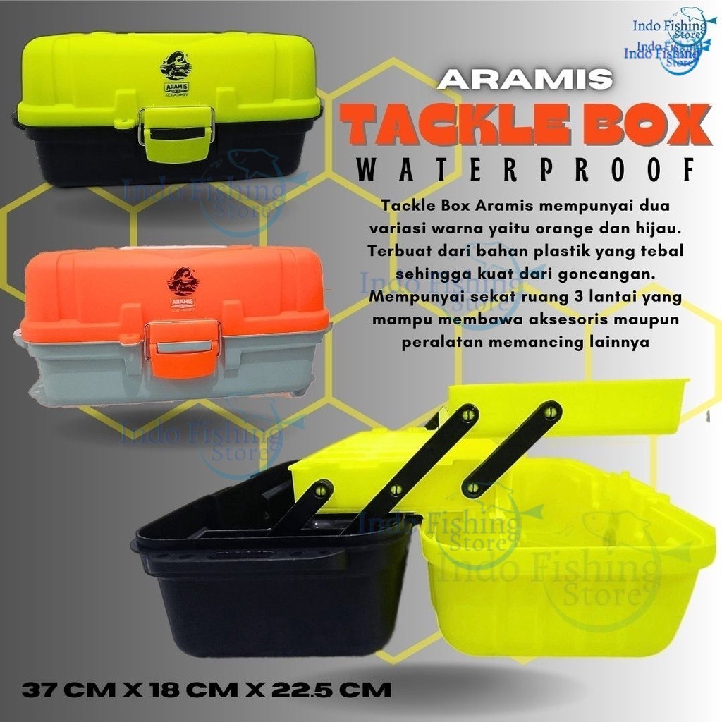 dopemani - kotak pancing tackle box aramis 6200 3 tingkat susun alat pancing