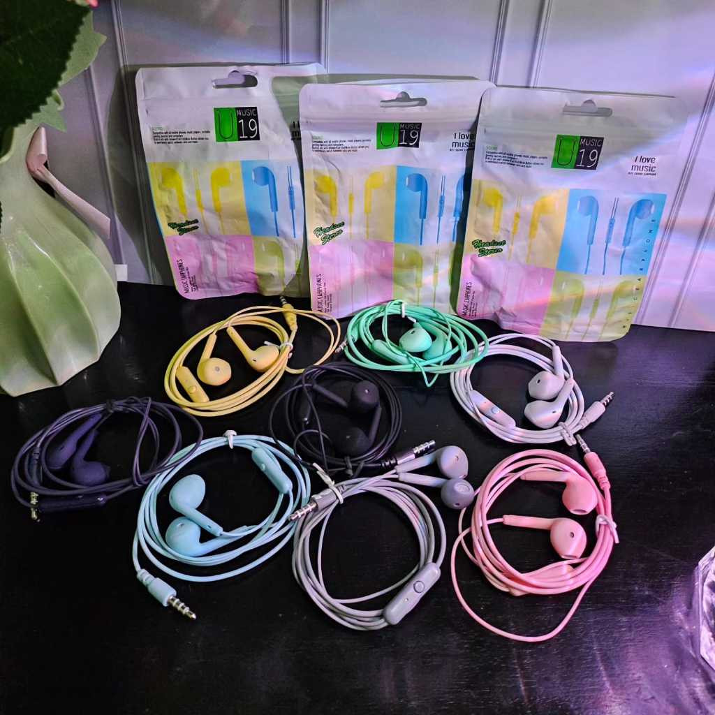 HEADPHONE KABEL//HEADSET WIRELESS//HF BLUETOOTH//HEADSET MACARON MATTE COLOR  3.5 JACK STEREO U19 HI