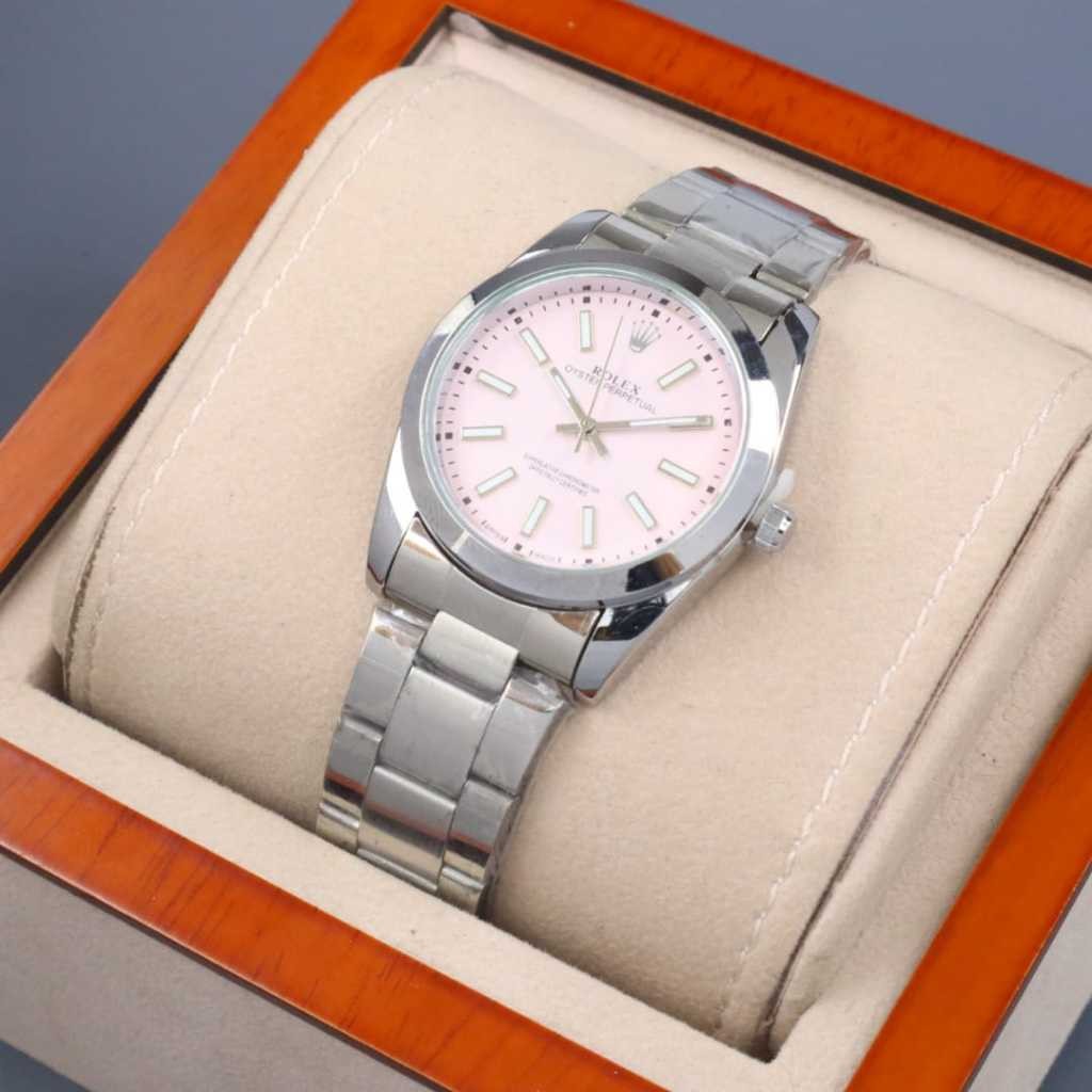 (PROMO) Jam Tangan Wanita ROLEX Rantai Stainless Free Box Original Tahan Air Analog Quartz