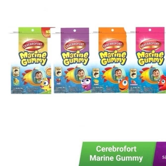 Promo Cerebrofort Marine Gummy Vitamin Anak + Fish Oil Rasa Enak Kenyal Isi 10 Butir 20 Gram Omega