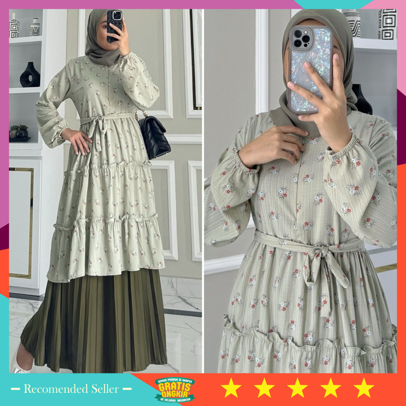 Baju lebaran murah tunik cantik kekinian / LILYA tunik by ZALFA OUTFIT / tunik motif / tunik crincle