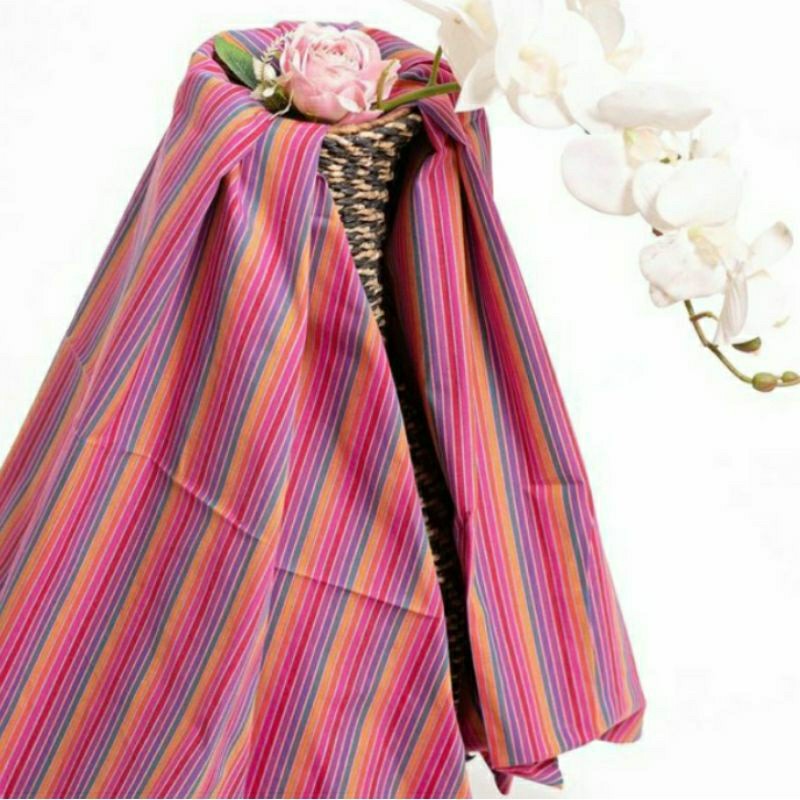 LURIK Kain Lurik Pelangi / Batik Lurik Warna Warni / Kain Lurik Pink / Kain Lurik Rainbow