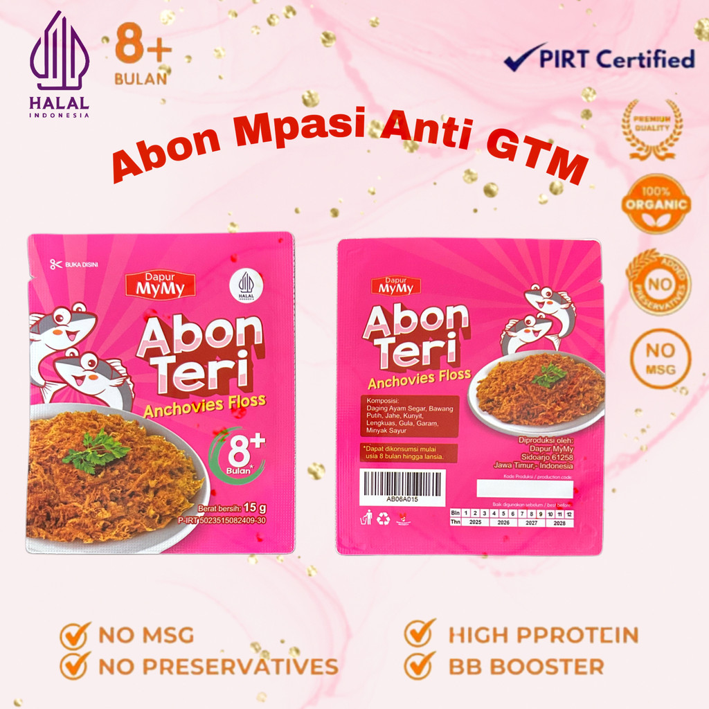 

MyMy- Abon MPASI Anti GTM Penambah Nafsu Makan Anak Abon Teri Tanpa Campuran Kemasan Ekonomis