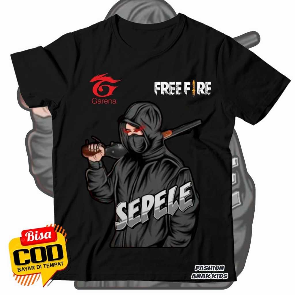RAN - (BISA COD) BAJU ANAK KAOS ANAK FF FREE FIRE LOGO SEPELE TSHIRT ANAK FF FREE FIRE