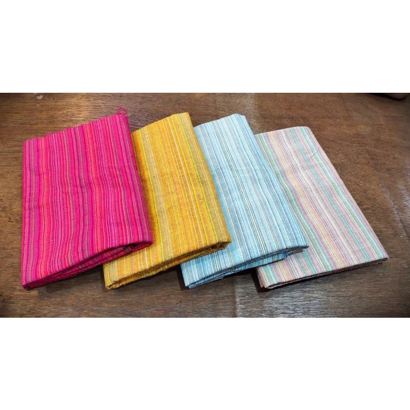 Kain tenun lurik asli garis kecil pink Lurik