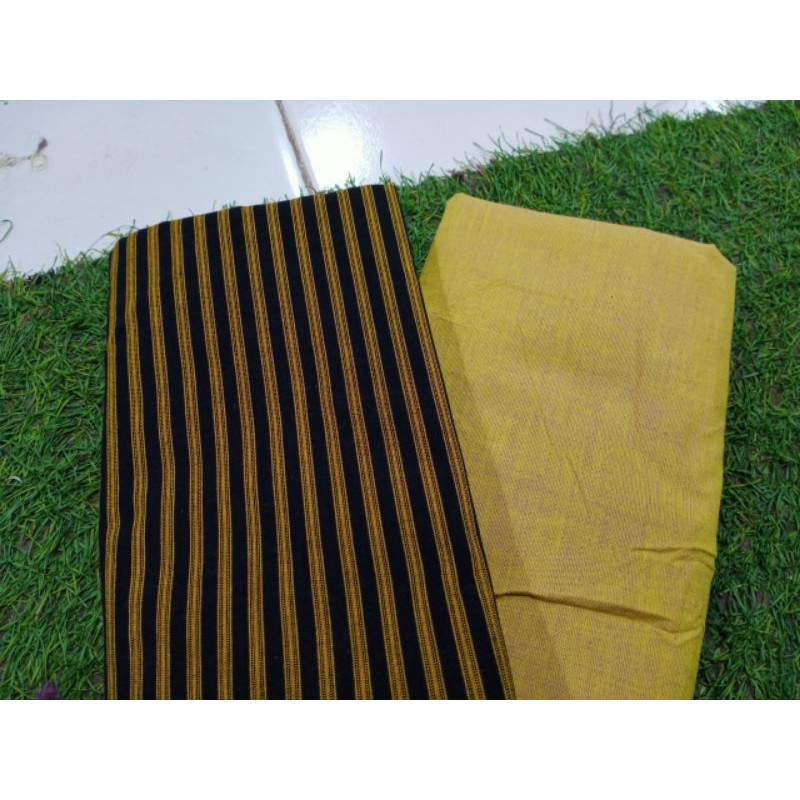 Baju Kain Tenun Lurik mix polos