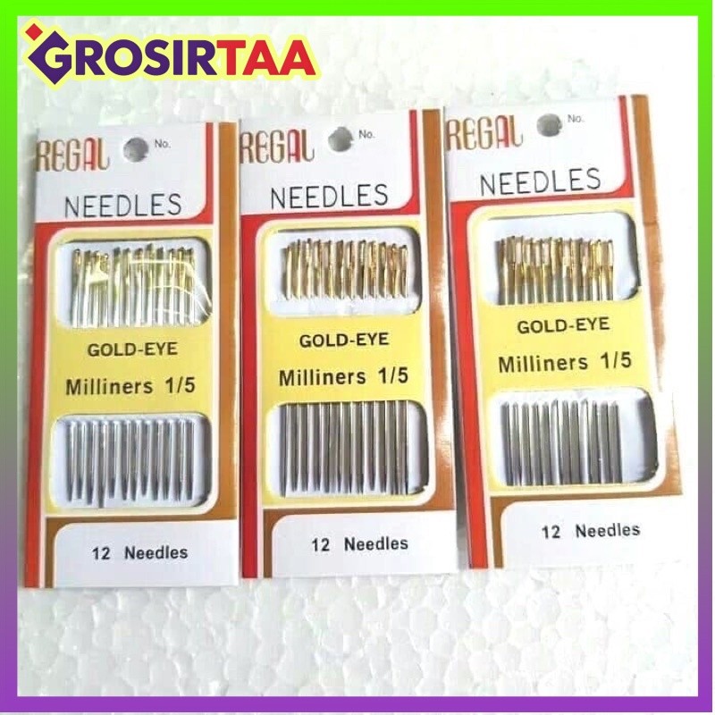 COD JARUM JAHIT TANGAN REGAL GOLD EYE MILINERS 1/5 isi 12pcs Makassar GROSIRTAA