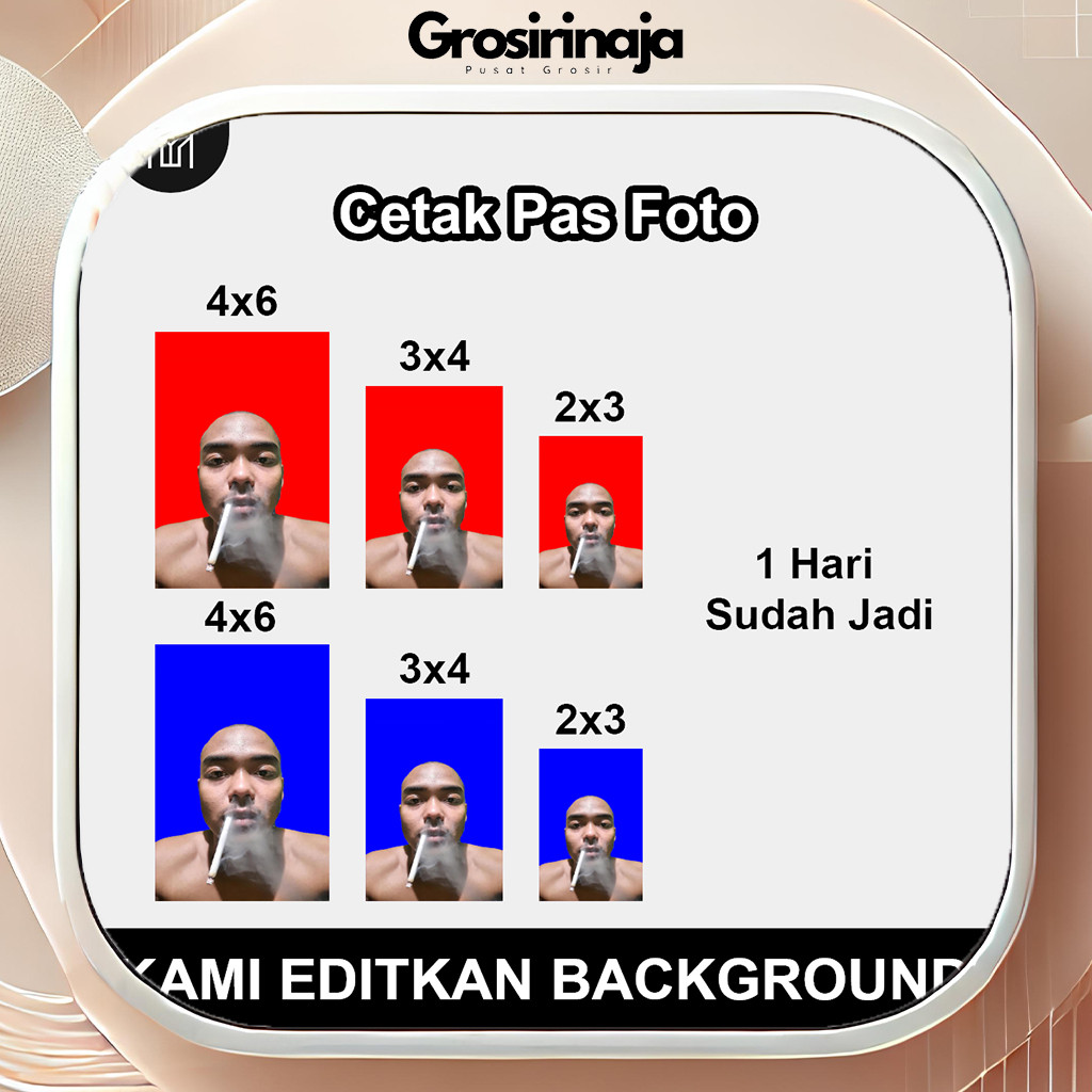 Jasa Cetak Foto Pas – 2x3, 3x4, 4x6, Selesai Sehari