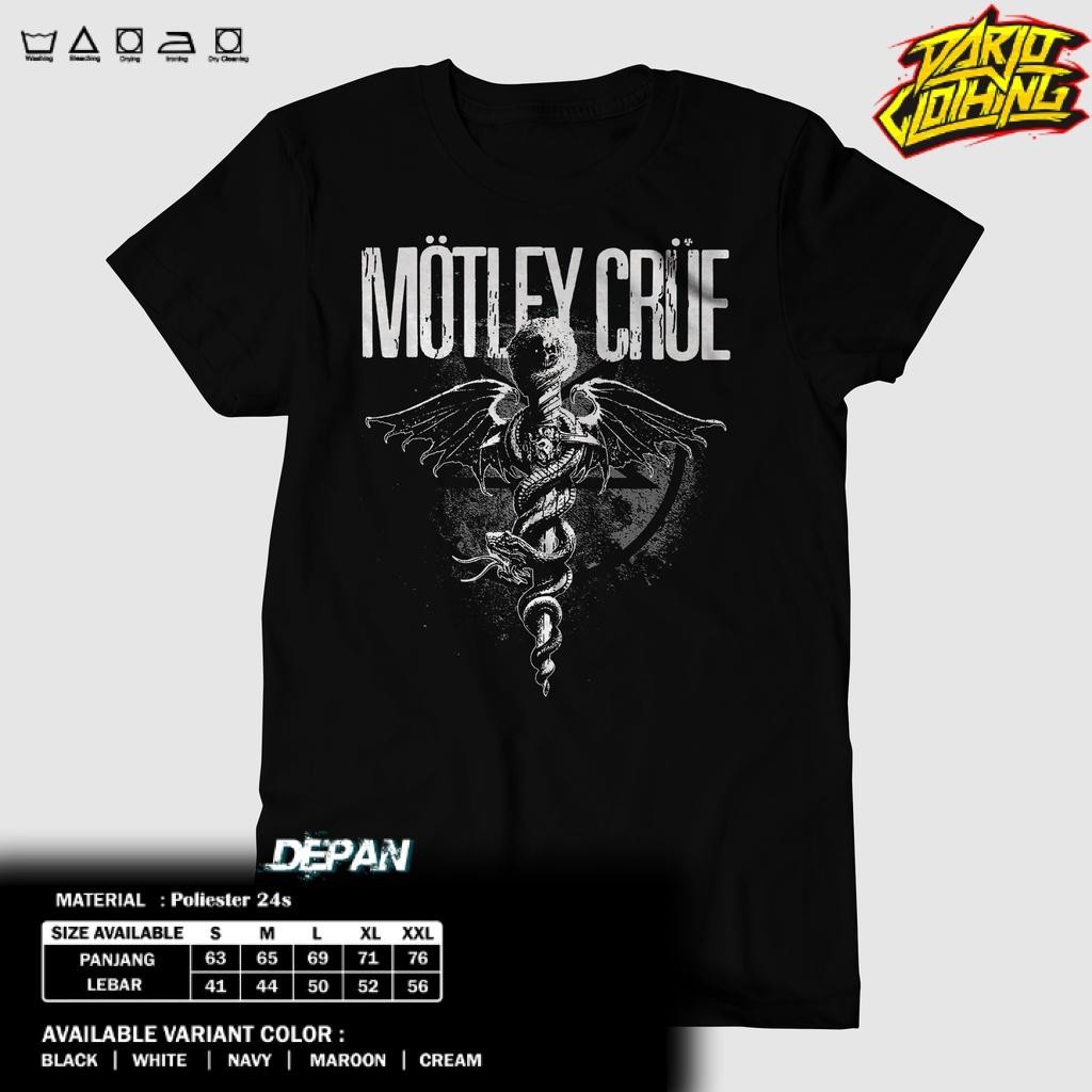 Toko Kaos Combed -  KAOS MOTLEY CRUE -MOTLEY CRUE WHITE