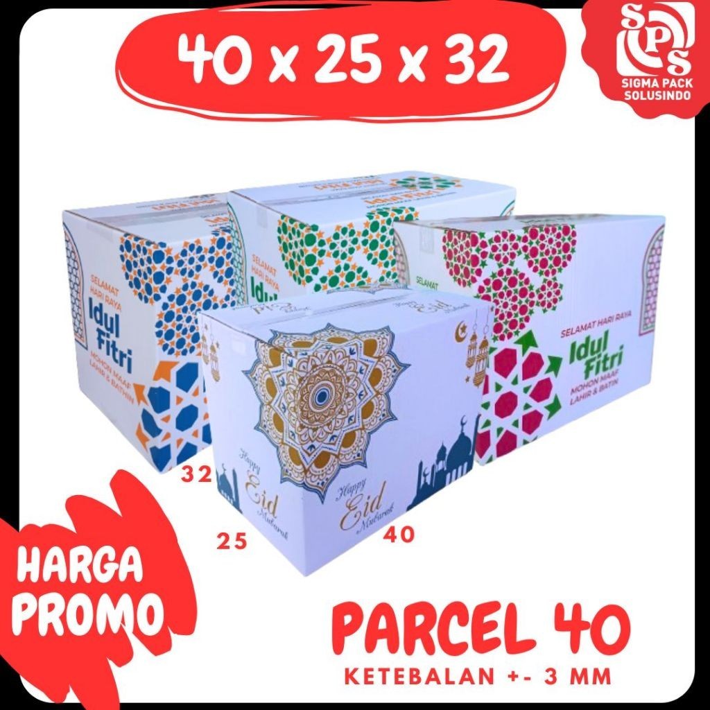 

Box Parcel 40x25x32 (Besar) Kardus Packing/Parcel/Lebaran/idul Fitri/Paket/sembako/hampers/eid mubarak MEDIAKIT IDN