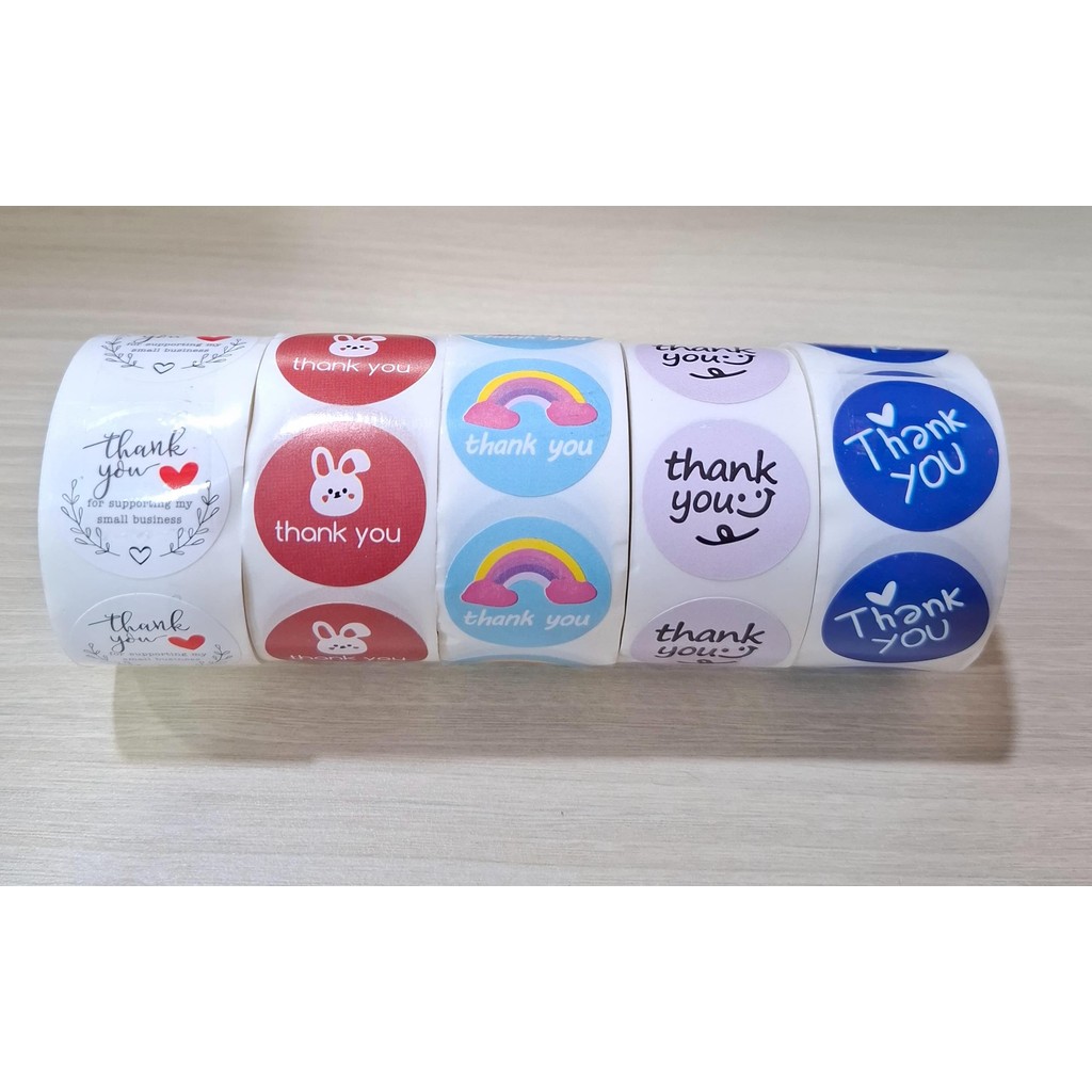 

1ROLL Sticker Thankyou isi 500pcs Label Hand made Thank You Stiker