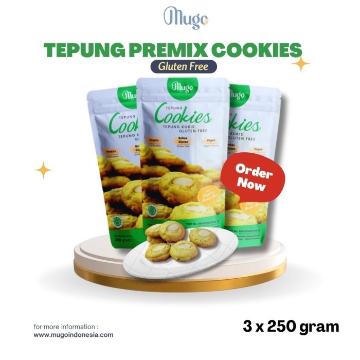 

Mugo, Tepung Cookies Gluten Free Alami Lokal 250gr Premiks [3PCS] 1202