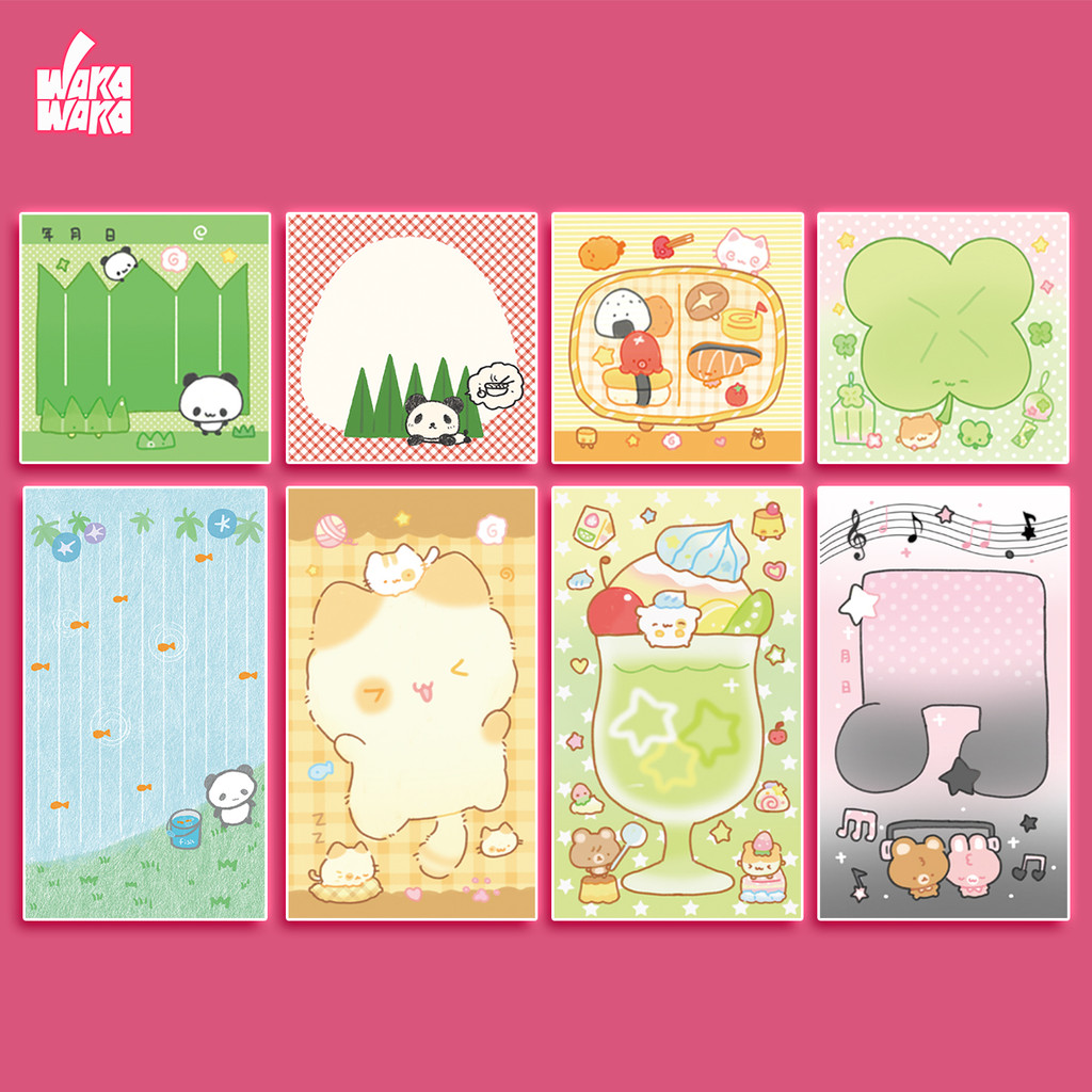 

WAKAWAKA MINI MEMO PAD Cute Panda Decorative Memo Paper for Scrapbooking Stationery Material Journal DIY Arts Crafts Album