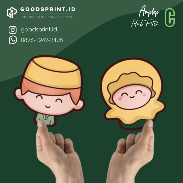 

amplop lebaran ramadhan bentuk lucu 3D angpao kartu idul fitri unik - LBB22-C