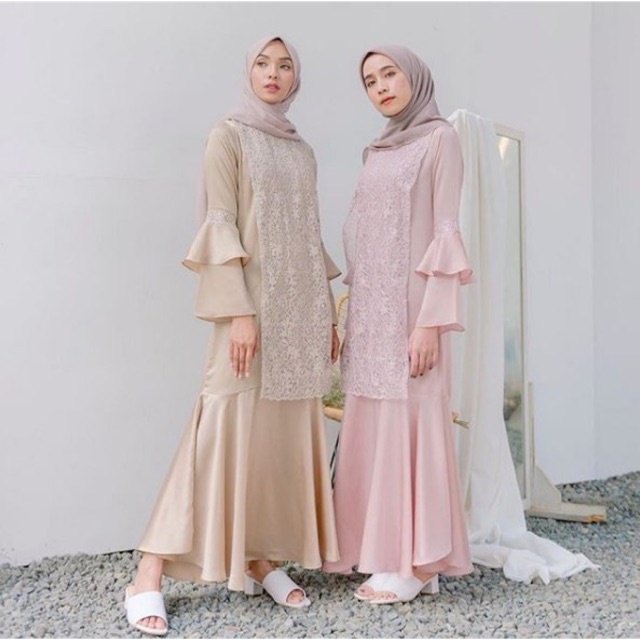 Halwa Dress I Gamis Maxi Terbaru Pakaian Muslim Best Seller Kekinian Shopee Promo