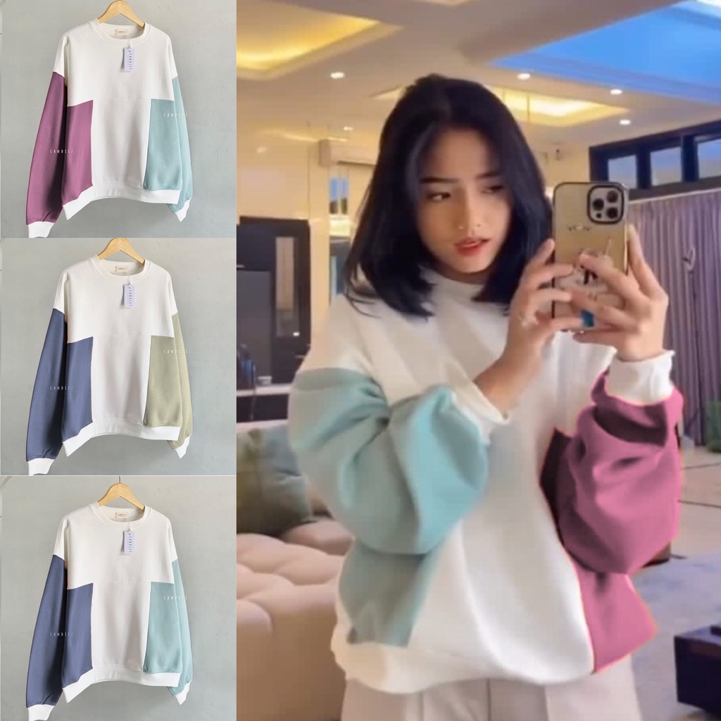 Sweater Wanita - CANDIEZ SWEATER OVERSIZE - Crewneck Wanita - SWEATER OVERSIZE - SWEATER PREMIUM - S