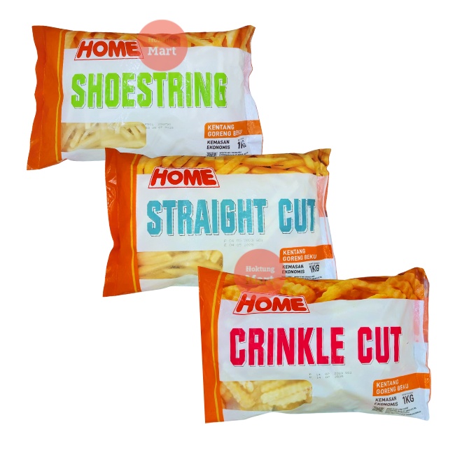 

HOME Kentang Goreng 1kg French Fries Plain Shoestring/Crinkle/Straight Cut
