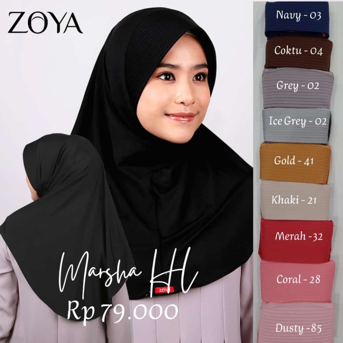 ✨LARIS✨ -Marsha HL Jilbab Bergo Basic Zoya - Tropical Pink