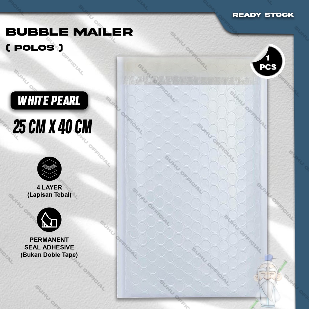 

Plastik Packing BUBBLE MAILER Kantong Polybubble Amplop Bubble Envelope Polymailer Olshop Polos Ukuran 25X40