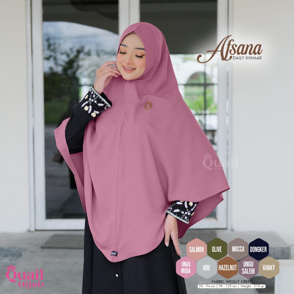 Afsana Khimar Original Quail Hijab Khimar Wollycrape Quail Afsana Quail Grosir Hijab Premium
