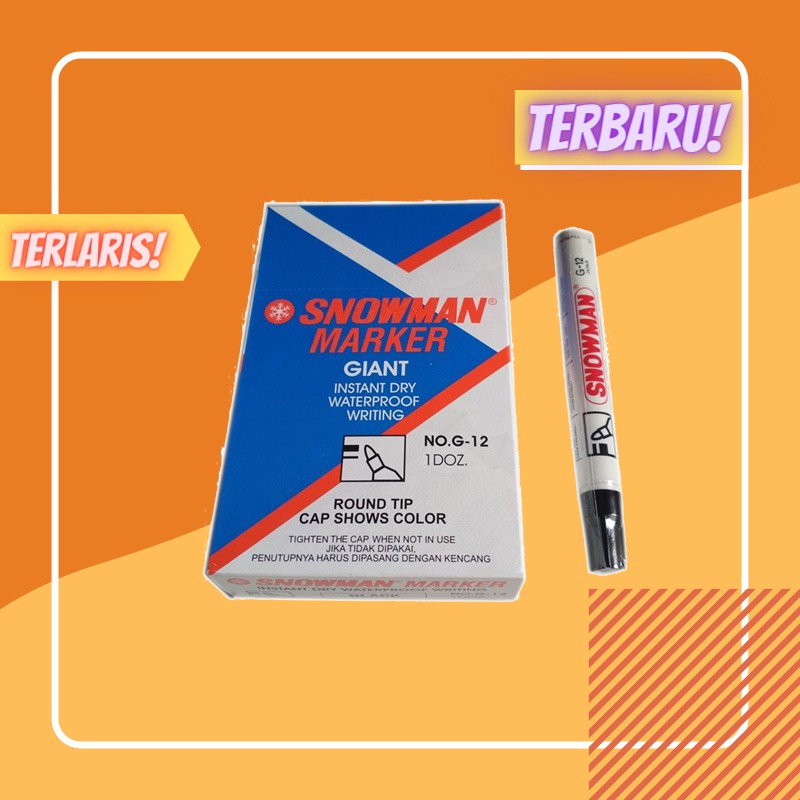

Snowman Marker G-12 Permanent 1Lusin (12Pcs) / GUDANG BUKU MURAH