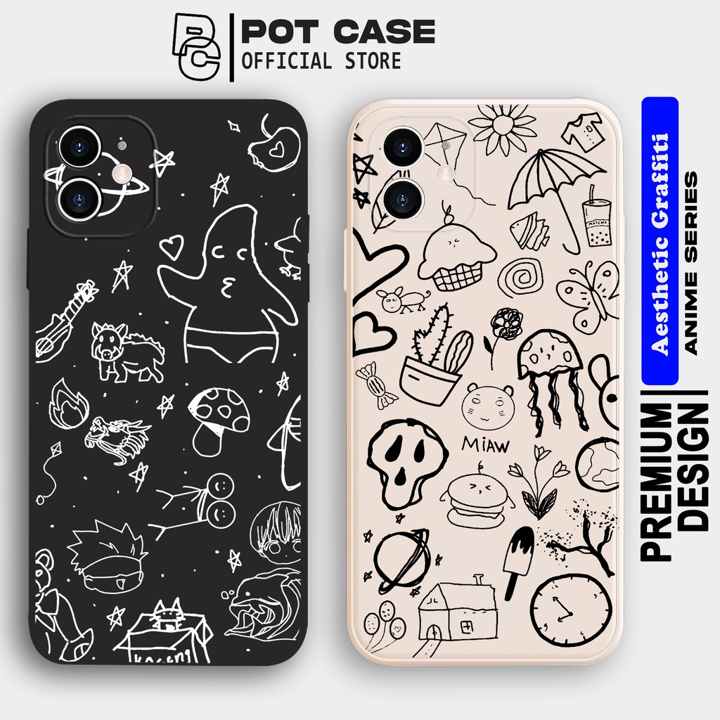 Case Aesthetic Graffiti PO315 Oppo A5S A74 A57 A16 A16K A76 A17 A12 A3S A17K A53 RENO 5 F1S F11 Soft
