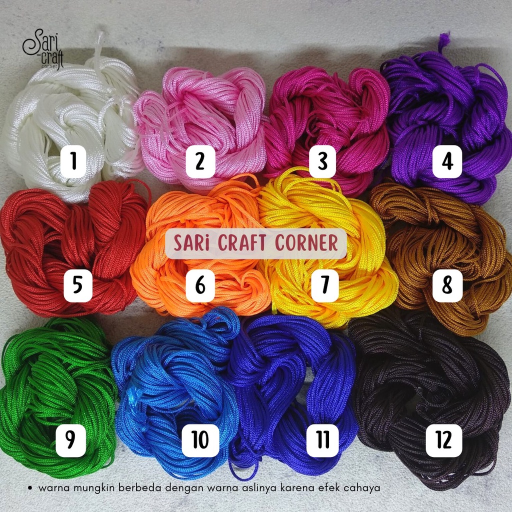 Tali Simpul Nilon 1mm Macrame Tali Giok Kur 1mm