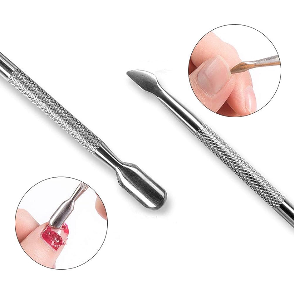 Stainless Steel Kutikula Nail Pusher Remover Pedicure Manicure  pendorong kutikula kuku