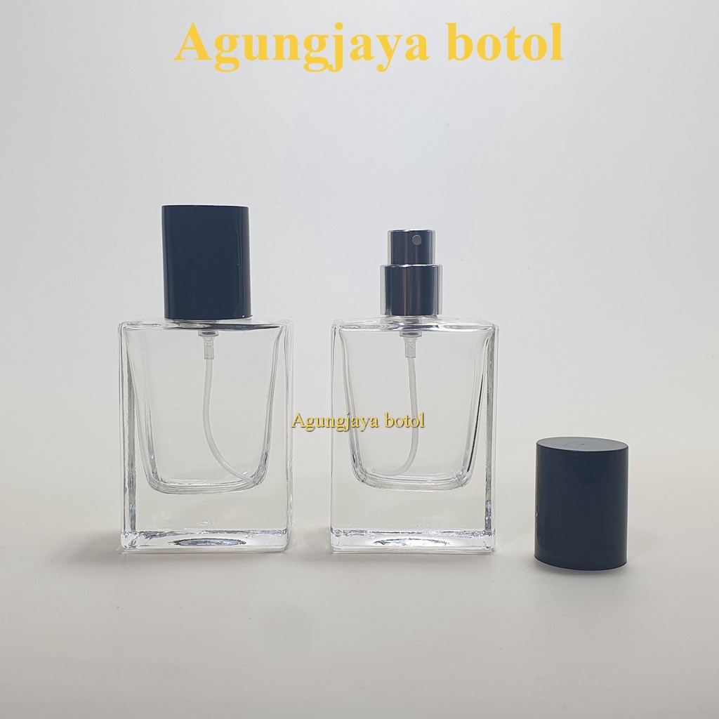 Botol Kaca 30 Ml Petak Screw Cap Black / Botol Parfum / Botol Kaca Parfum / Botol Kosong / Botol Par
