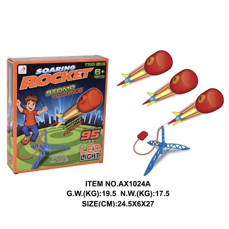 Mainan Anak Laki Laki Roket Injak Menyala, Stomp Rocket AX1024A PlayTree