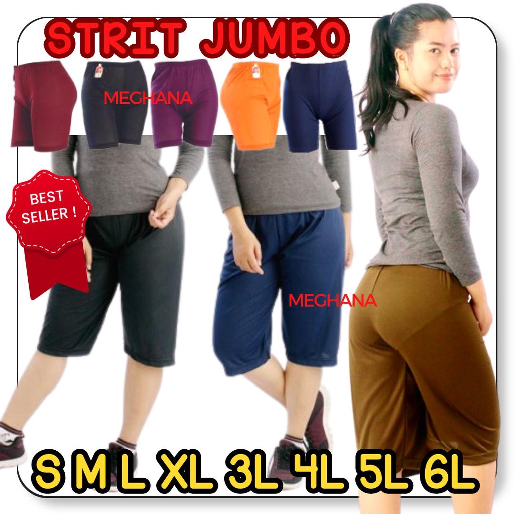 CELANA SHORT CELANA STRIT PENDEK WANITA JUMBO LEGGING PENDEK CELANA PENDEK STRETCH S M L XL 3L 4L 5L