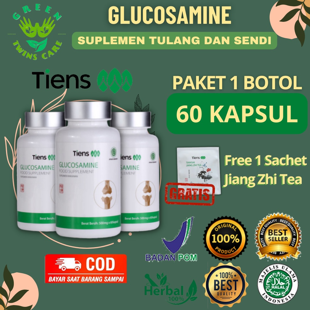 Suplemen Tulang dan Sendi Glukosamine 500 mg 100% Herbal Original dan Halal Obat Nyeri Sendi, Nutris