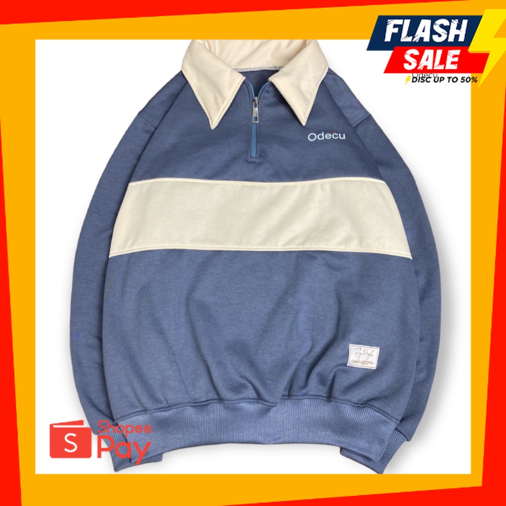 OUTFIT JKT48 | ODECU PREMIUM JAKET RUGBY DENIM VANILLA SWEATER WANITA PRIA
